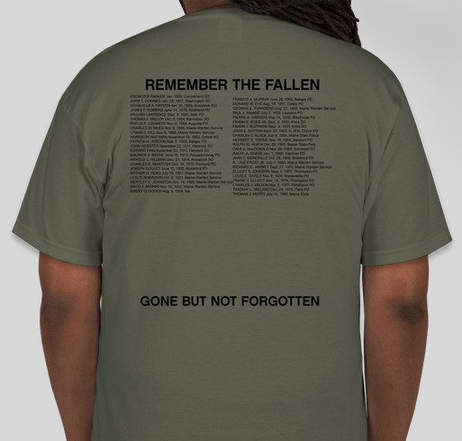Remember Maine's Fallen Fundraiser - unisex shirt design - back