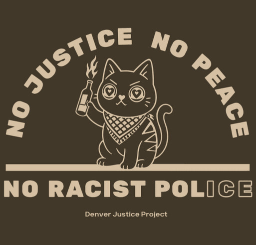 NO RACIST POLICE shirt design - zoomed