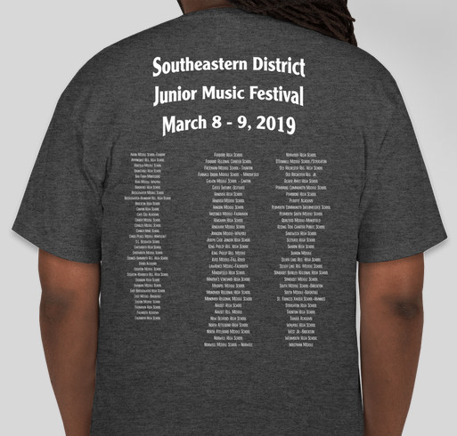 SE Junior District Tee Shirts Fundraiser - unisex shirt design - back