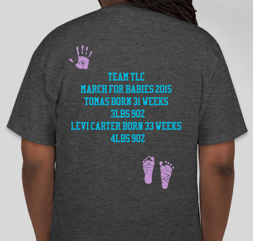 Team TLC - March for Babies 2015 Fundraiser - unisex shirt design - back