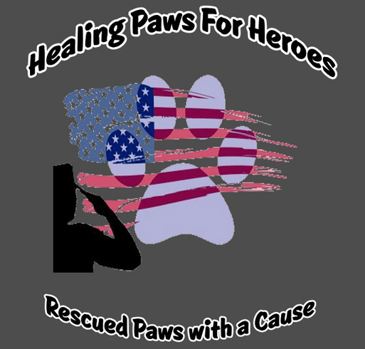 Healing Paws For Heroes shirt design - zoomed