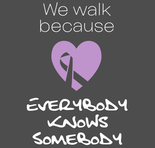 Relay for Life Fundraiser - Team Everybody Knows Somebody shirt design - zoomed
