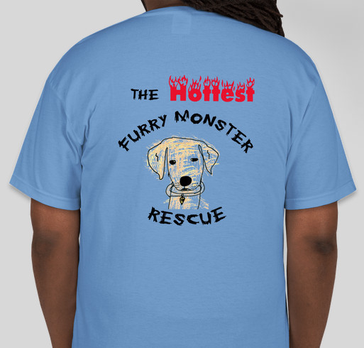 Furry Monster Rescue new logo!! Fundraiser - unisex shirt design - back