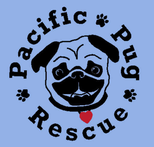 Pacific Pug Rescue shirt design - zoomed