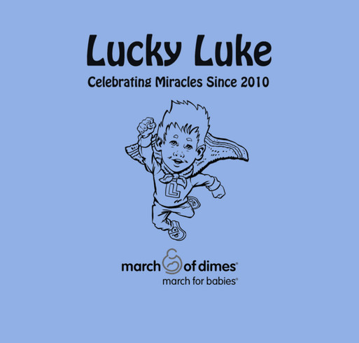 Team Lucky Luke - March for Babies 2015 shirt design - zoomed