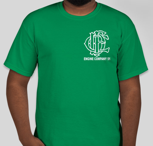 Chicago Engine 51 Green or Navy Apparel Fundraiser - unisex shirt design - front