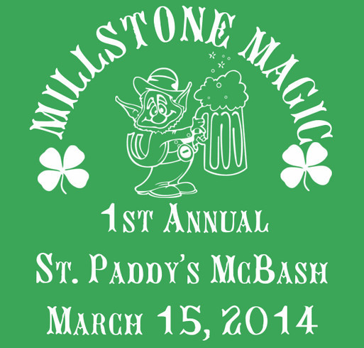 Millstone Magic Presents - 1st Annual St. Paddy's McBash shirt design - zoomed