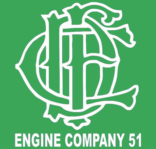 Chicago Engine 51 Green or Navy Apparel shirt design - zoomed