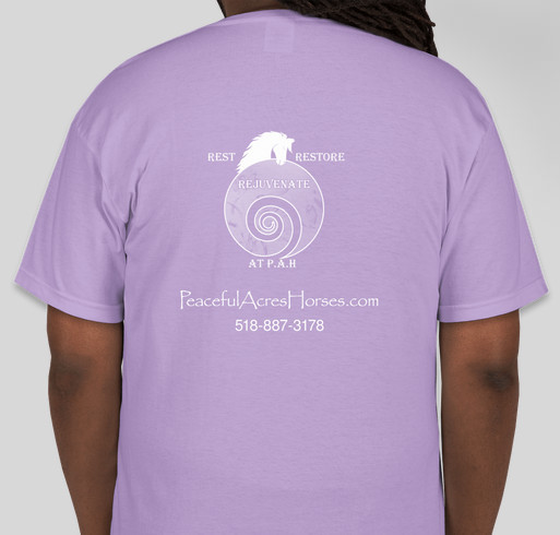 Peaceful Acres Horses Wellness Day Scholarships for Women Surpassing Cancer Fundraiser - unisex shirt design - back