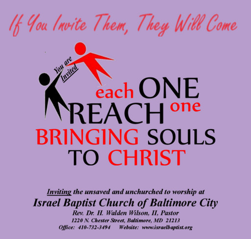 Each One Reach One -- Winning Souls For Christ shirt design - zoomed