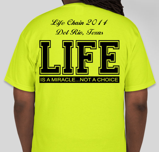 Life Chain 2014 Fundraiser - unisex shirt design - back