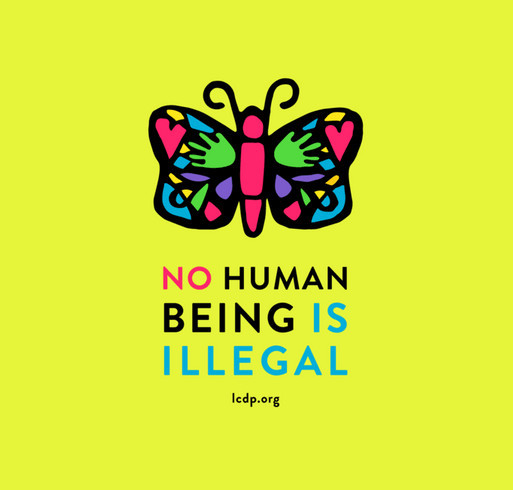 No Human Being is Illegal - Give Health to Immigrants! shirt design - zoomed