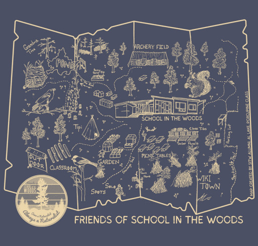 Friends of School in the Woods Spring 2026 Apparel Fundraiser shirt design - zoomed