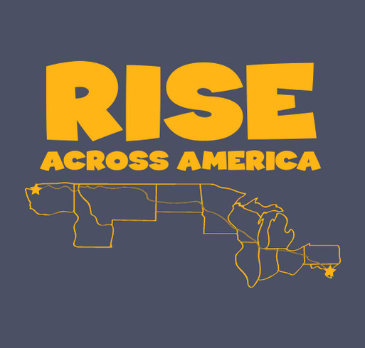 RISE Across America shirt design - zoomed