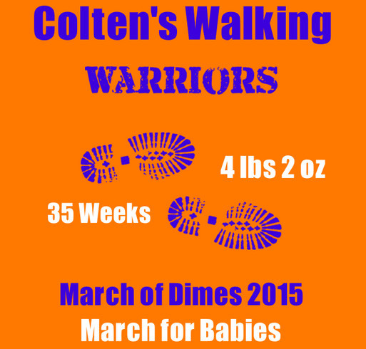 Colten's Walking Warriors shirt design - zoomed