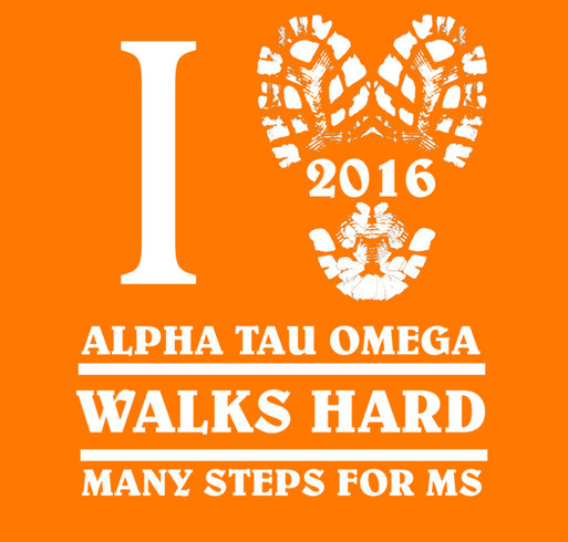 Alpha Tau Omega Walks Hard: Many Steps for MS shirt design - zoomed