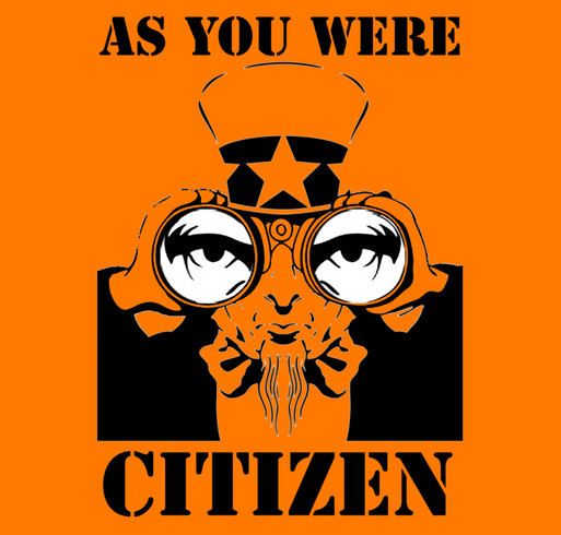 Stop Govt. Surveillance - Politcal Humor - Peeping Uncle Sam on Prison Orange shirt design - zoomed