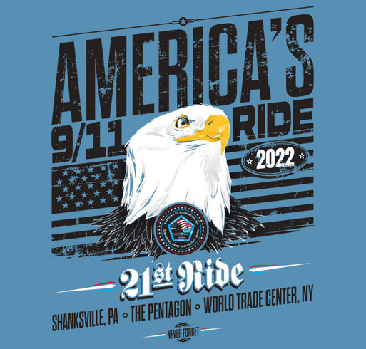 This is the Official America's 9/11 Ride T-shirt shirt design - zoomed