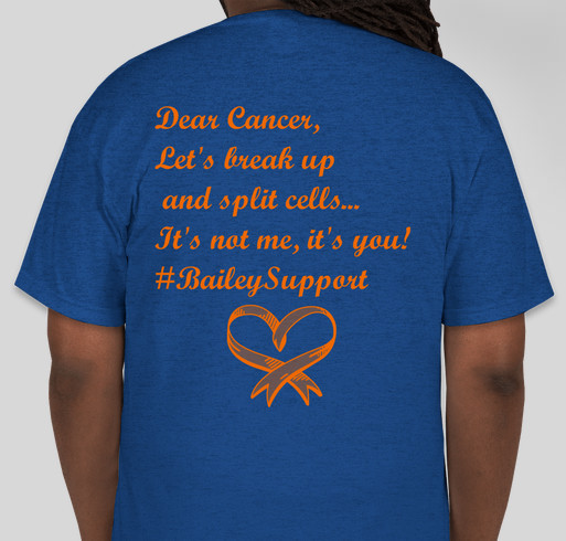 #BaileySupport Fundraiser - unisex shirt design - back