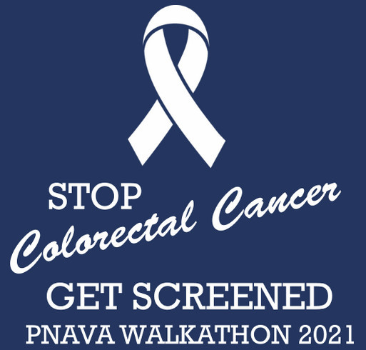 Virtual 5K Run/Walk for Colorectal Cancer Registration $30 shirt design - zoomed