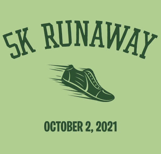 5K Runaway Fundraiser shirt design - zoomed