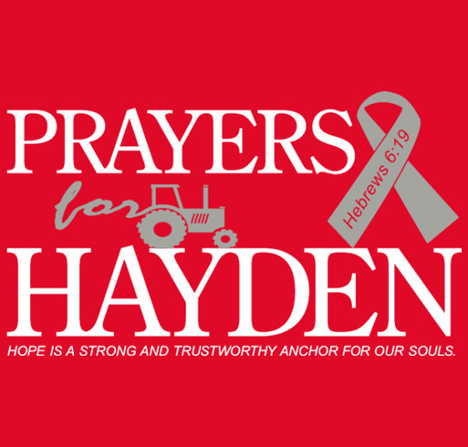 Prayers for Hayden shirt design - zoomed