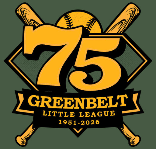 Greenbelt Little League 75th Anniversary Shirt Sale shirt design - zoomed