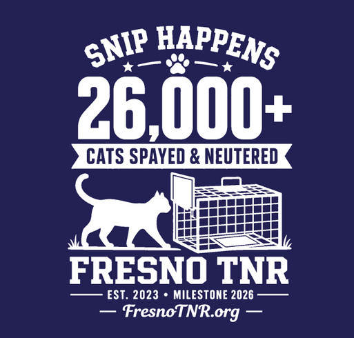 Celebrating 26,000 Spays and Neuters - White Image shirt design - zoomed