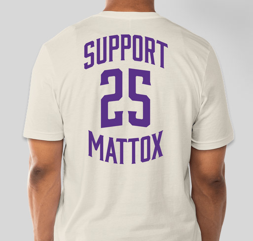 Support Mattox Williams #25 and his family as he fights cancer! Fundraiser - unisex shirt design - back