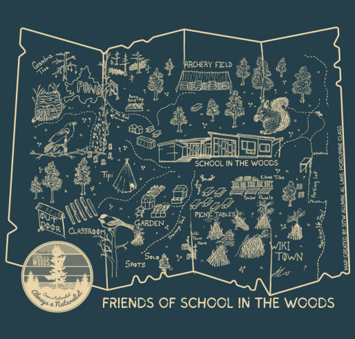 Friends of School in the Woods Spring 2026 Apparel Fundraiser shirt design - zoomed