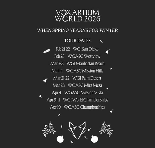 2026 Vox Artium World Show Shirt Fundraiser!!! shirt design - zoomed