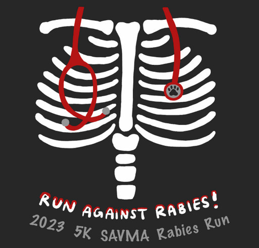2023 SAVMA Rabies Run shirt design - zoomed