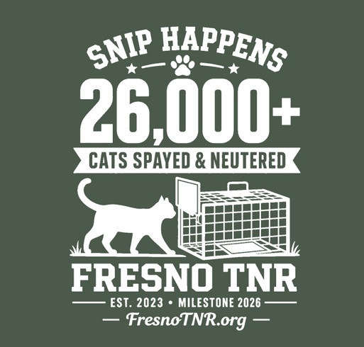 Celebrating 26,000 Spays and Neuters - White Image shirt design - zoomed