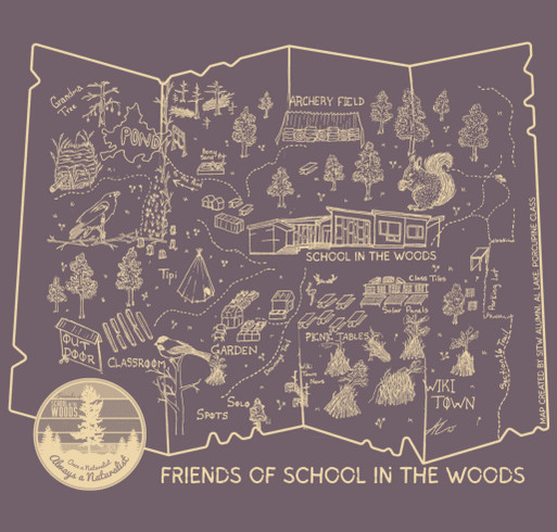 Friends of School in the Woods Spring 2026 Apparel Fundraiser shirt design - zoomed