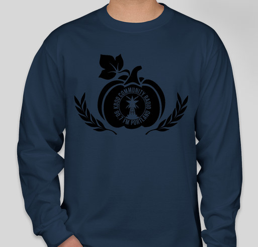 KBOO's Fall Membership Drive Pumpkin Crewneck and Long Sleeve Fundraiser - unisex shirt design - front