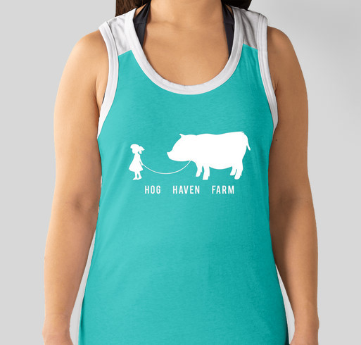 Hog Haven Farm - Girl Walking Pig - Ladies Fundraiser - unisex shirt design - front