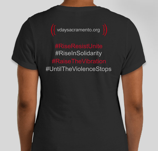 Women's V-Day Symbol V-Neck Fundraiser - unisex shirt design - back