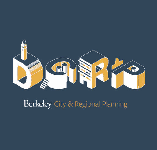 The UC Berkeley Department of City & Regional Planning shirt design - zoomed
