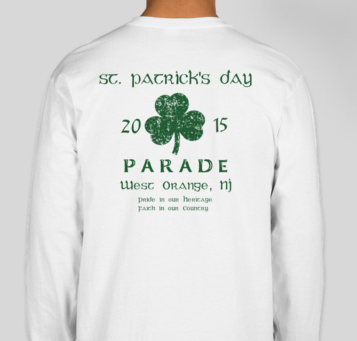 West Orange St. Patrick's Day Parade Fundraiser - unisex shirt design - back