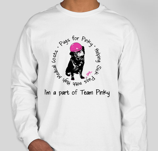Pugs for Pinky Fundraiser - unisex shirt design - front