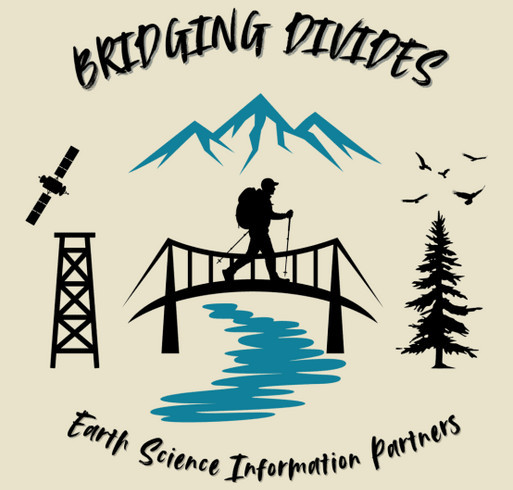 ESIP 2026 shirt - Bridging Divides shirt design - zoomed