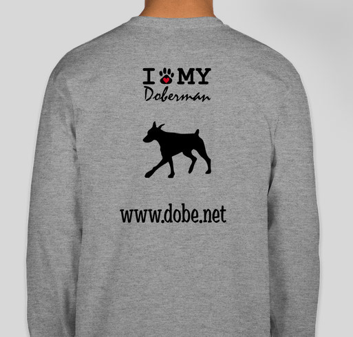T-shirt fundraiser to help save Dobermans in the Metropolitian Washington DC area and parts of West Fundraiser - unisex shirt design - back