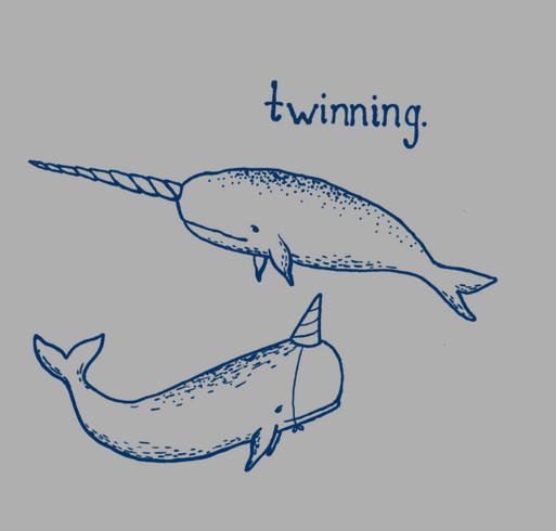 Whales for Wells: Twinning shirt design - zoomed