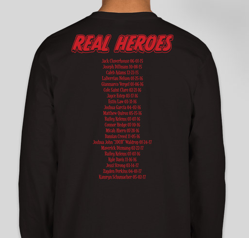 Heroes and Cops Against Childhood Cancer Fundraiser - unisex shirt design - back