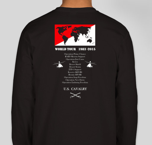 1-6 CAV Kiowa World Tour Apparel Fundraiser - unisex shirt design - back