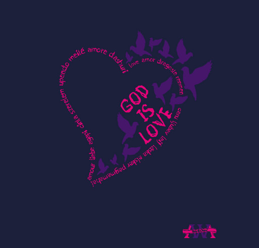" GOD IS LOVE" shirt design - zoomed