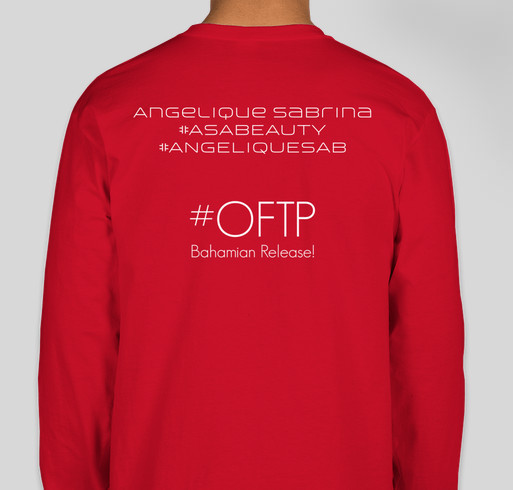 Angelique Sabrina Bahamian EP Release #OFTP Fundraiser - unisex shirt design - back