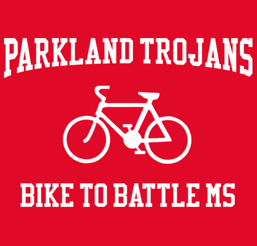Parkland Trojans Bike to Battle MS shirt design - zoomed
