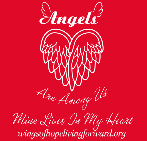 Wings of Hope Living Forward supporting Child Loss shirt design - zoomed