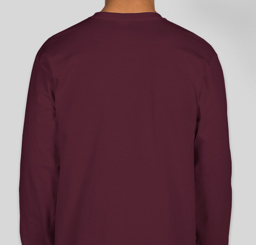 Maroon Long Sleeve T-Shirt with Gold Logo Fundraiser - unisex shirt design - back